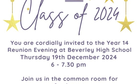 Y14 Reunion Evening - Thursday 19 December