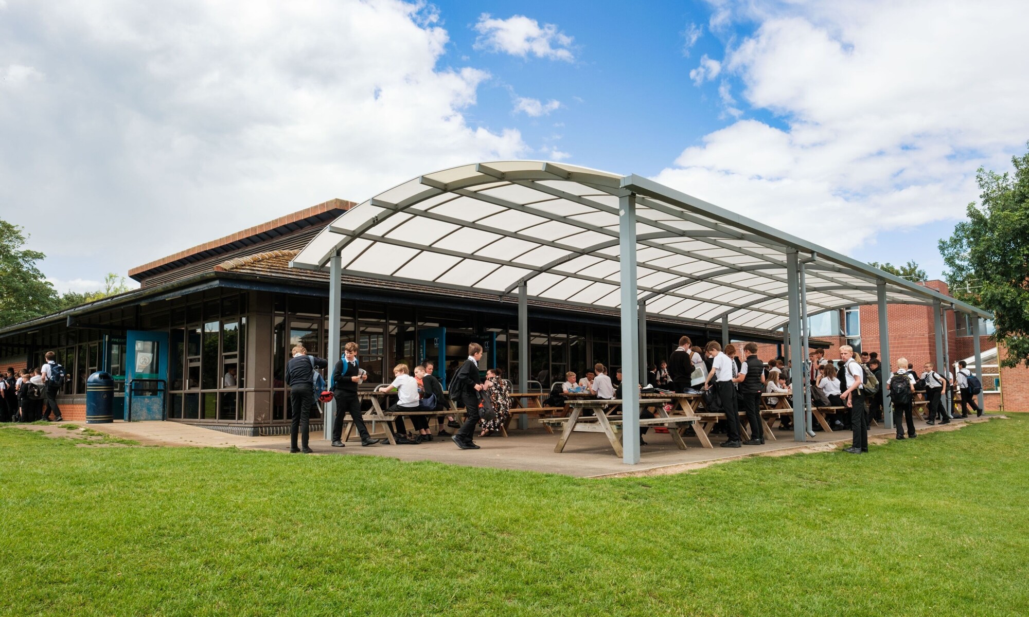 Beverley Grammar School image of outdoor lunch hall
