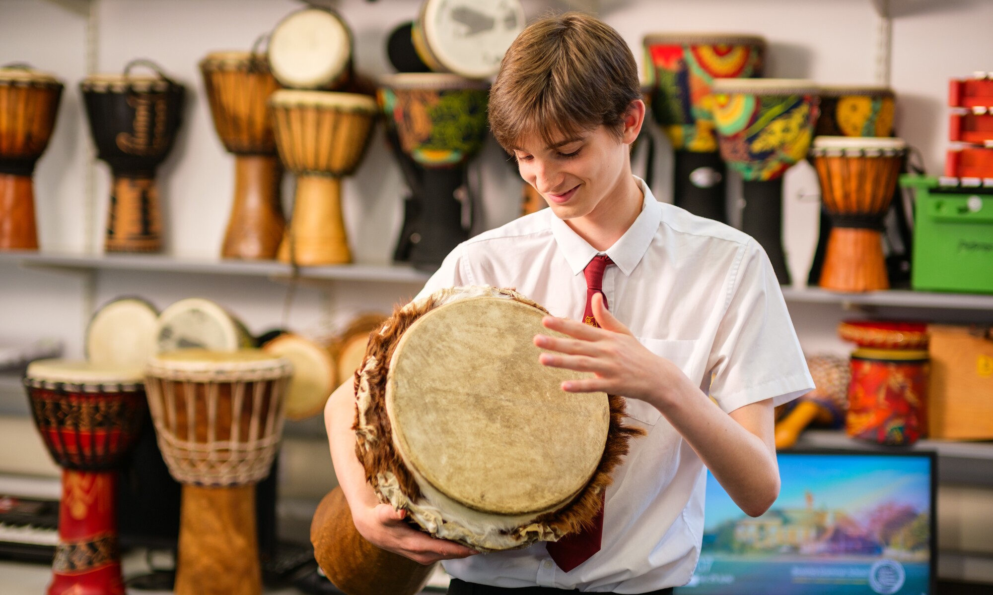 Beverley Grammar School image of pupil talking with teacher
